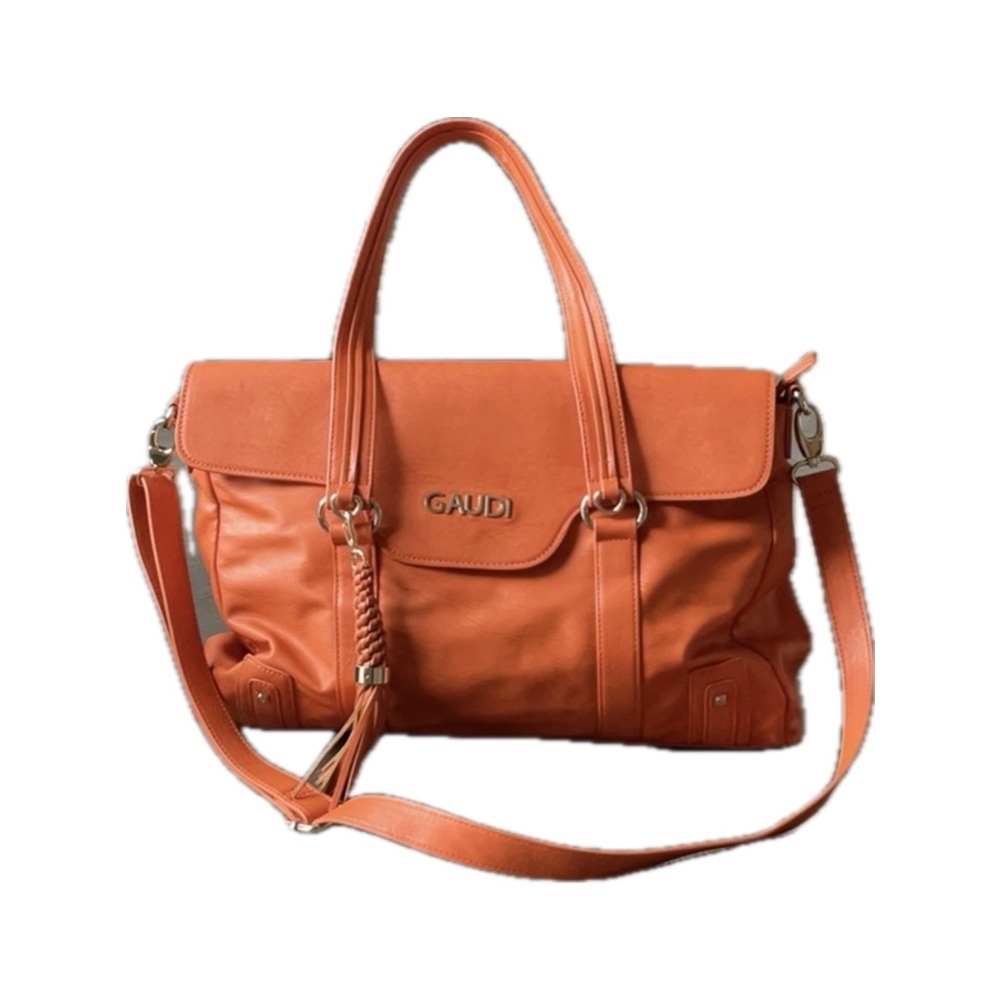 Gaudi Oversized  Orange bag with Detachable Strap .